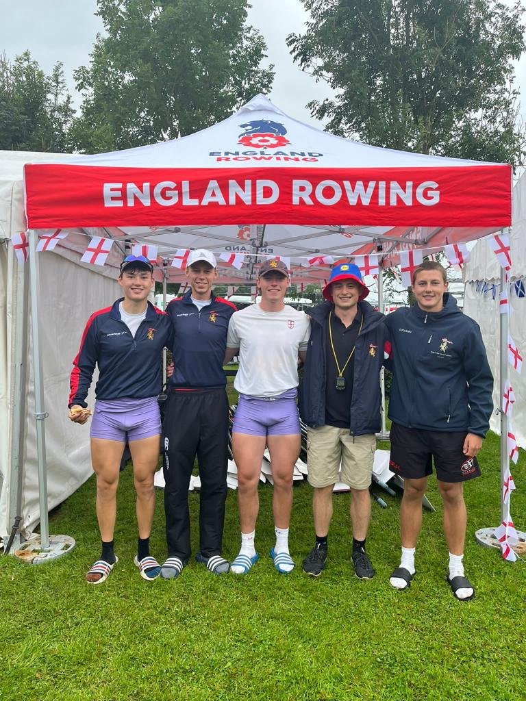 KCSRowing's tweet image. Great to see both curent King's rowers and old boys racing and coaching at Home International Regatta this weekend. Couldn't be going any better so far with Fraser, Finlay and OK coach Aksel winning the JM4+ and OKs Callum and Ollie winning  the OM4-