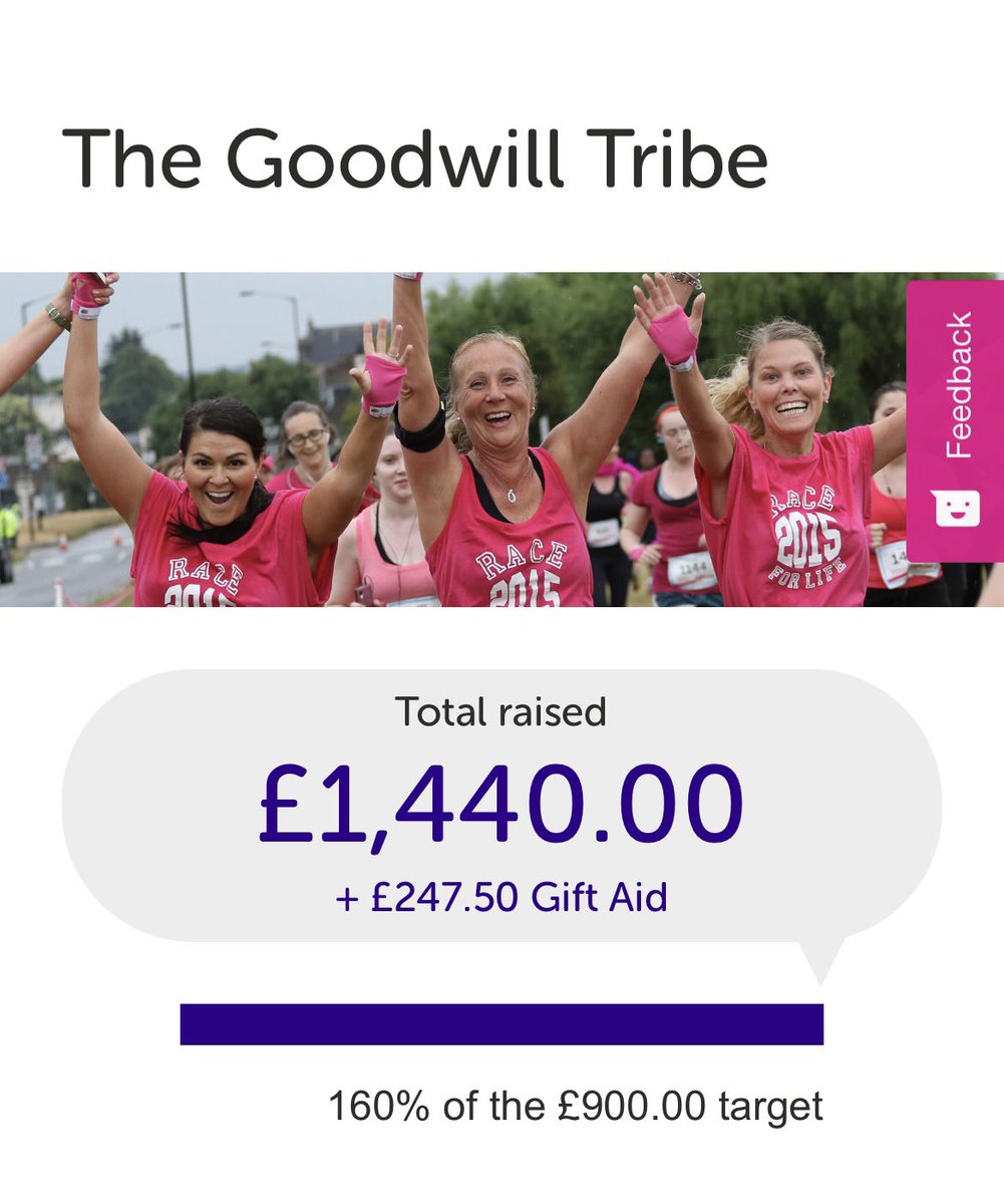 🏃‍♀️ Joining 'The Goodwill Tribe' for the charity 5k in Hyde Park tomorrow. This run is close to my heart, honoring my brave mother and supporting cancer research.

Thank you for your heartfelt consideration and support. 💜 🏃‍♀️