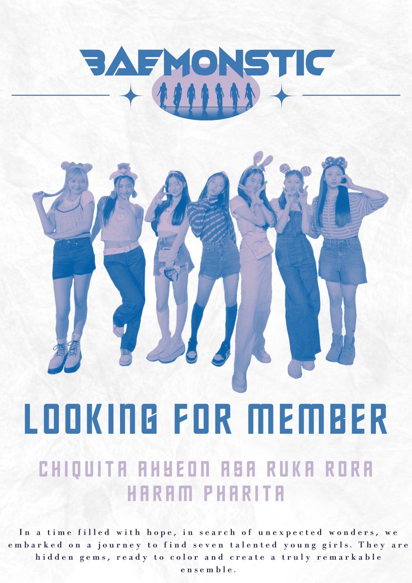 baemonstic's tweet photo. Please help rt.

Baemonstic is coming. We are looking for babymonster members to complete this squad. We prefer someone who is selective, active, homeless, and loyal to his musician. We're also looking for another SQ or OA to make friends with us, Please tag below! Thankyou! 💗 https://t.co/uEgXtQUczx