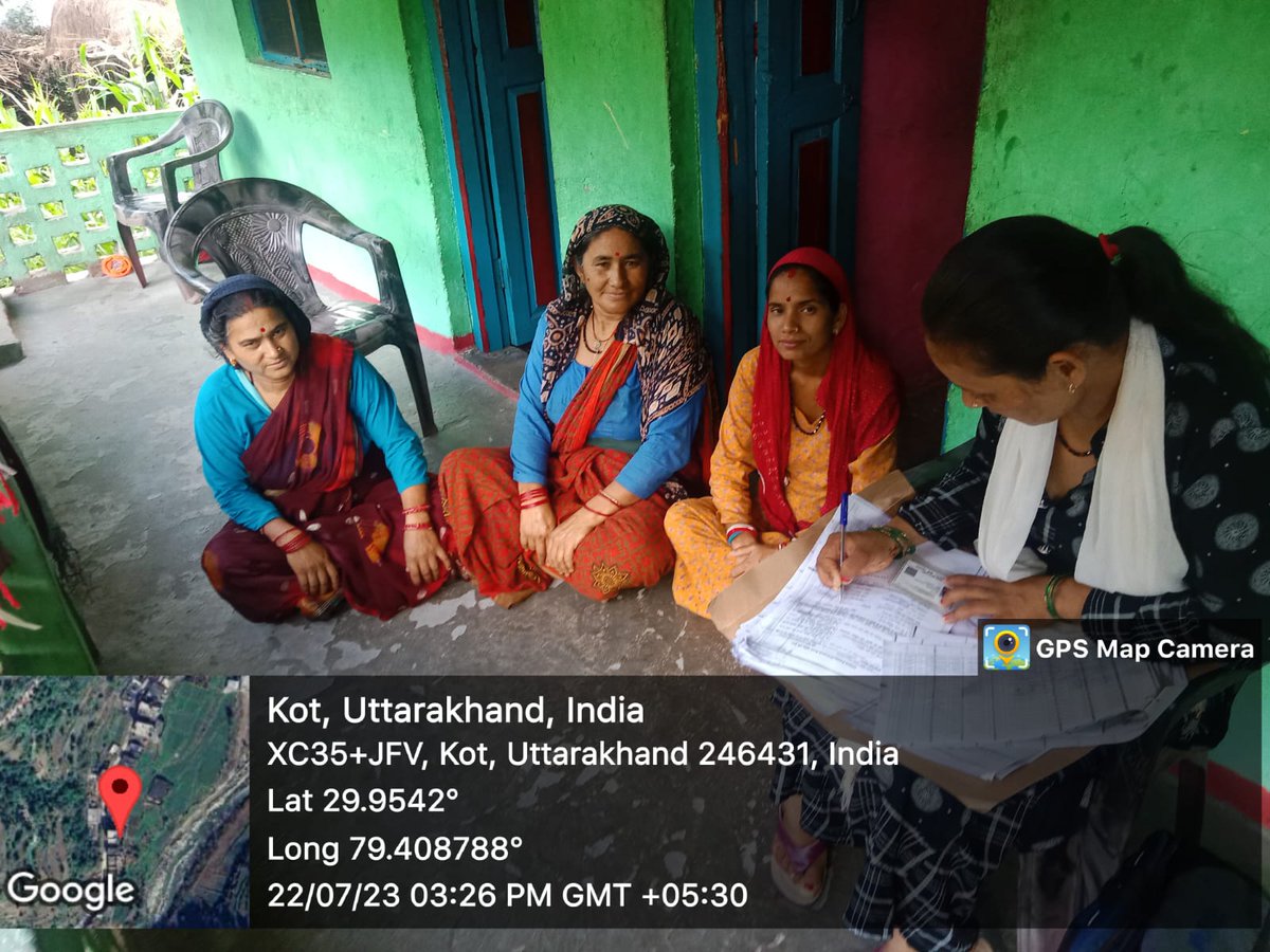 REAPChamoli's tweet photo. Today, on 22/07/2023, verification of #ultra_poor beneficiaries of 5 members was done by the #business promoter in the village Kot of #Saraswati CLF Maithan under block #Gairsain.
@nitikakh22
@cdo_chamoli
@ganeshjoshibjp
@MoRD_GoI
@REAPUttarakhand https://t.co/z8jIIb0xRO