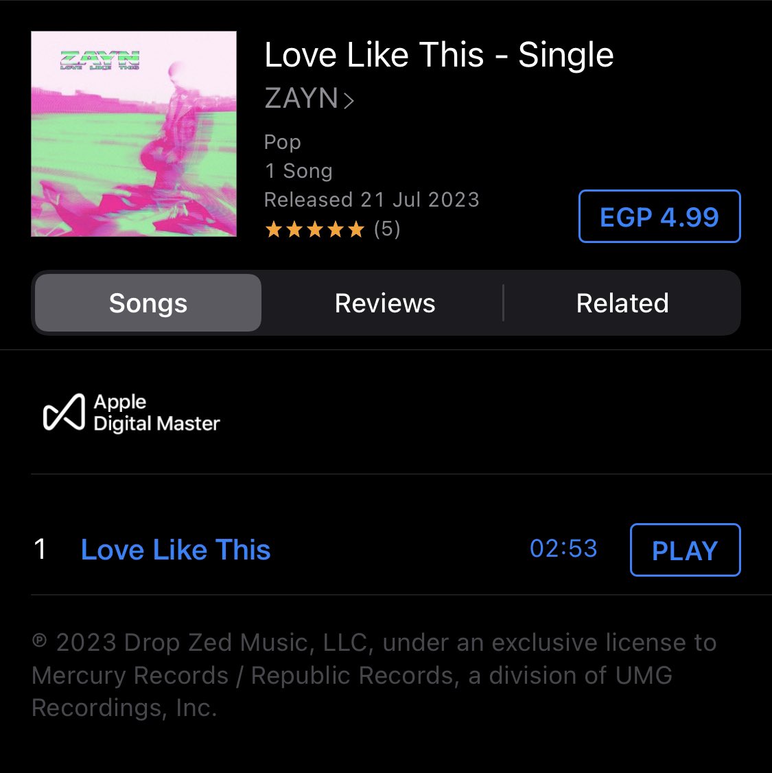 zaynsniltt's tweet photo. posting another one with my Spotify stats for #LoveLikeThis cuz i need  that signed vinyl so baddd 🥺💗@mercuryrecords @zayn https://t.co/gVnJ70BSad