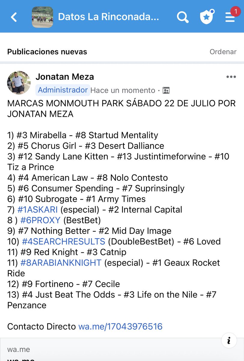 jonatanmezalg's tweet photo. Marcas efectivas para #MonmouthPark en jornada clásica #HaskellInvitational https://t.co/2LPBhwX2yN