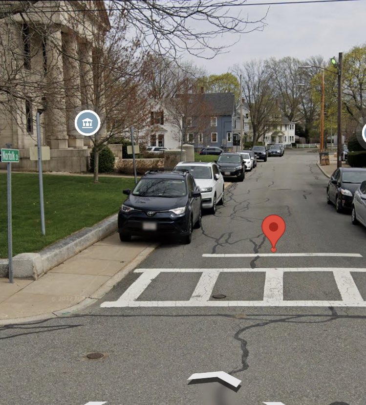 DedhamByFoot's tweet photo. #CourtSt #DedhamMA has supported reserved parking on the sidewalk for over 10 years (source: Google maps)
Court St
- walk rating 1/10
- roll rating 0/10
- park rating 10/10
- drive rating 10/10
If accessing the library with a stroller, take another road
#incompletestreet https://t.co/mxoHfczx51