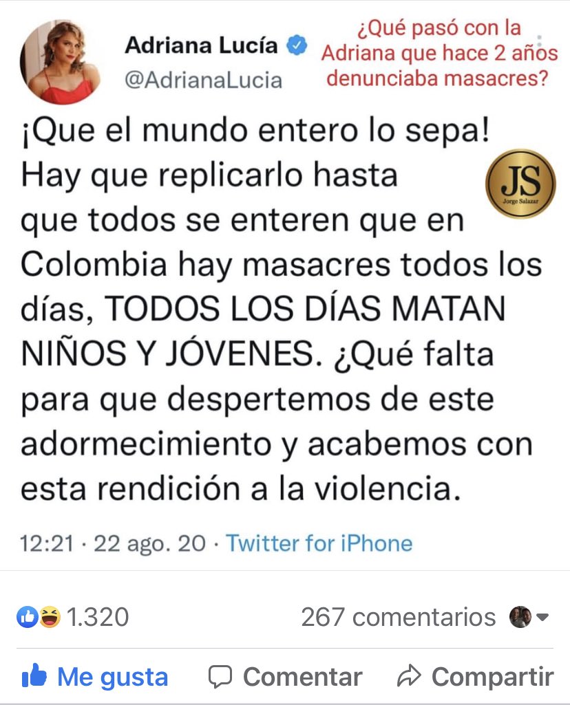 Hay que replicarlo hasta que todos se enteren que en Colombia hay masacres todos los días.
<a href="/AdrianaLucia/">Adriana Lucía</a> ayuda,réplica, informa, ayuda también.