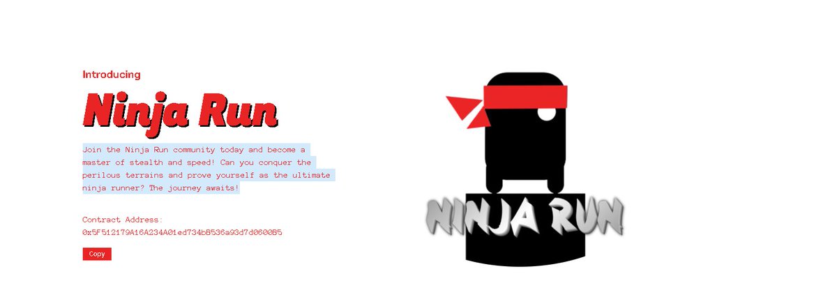 NinjaRunERC's tweet photo. Join the Ninja Run community today and become a master of stealth and speed! Can you conquer the perilous terrains and prove yourself as the ultimate ninja runner? The journey awaits!

https://t.co/sYzp1lIp8q

#NinjaRun #Ninja #Run #Eth https://t.co/mUe6C5llPO