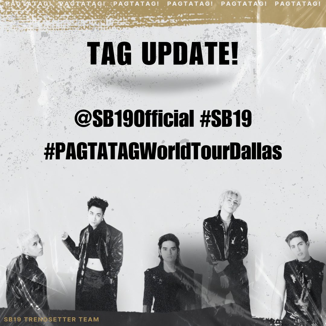 [ TAG UPDATE | 6 AM ]

Big things do happen at the PAGTATAG Concerts. Find your all in DALLAS with SB19! ⚠️

Mahalima performs tonight at Arlington ISD Center For Visual And Performing Arts! 💙

UPDATED TAGS:
@SB19Official #SB19 
#PAGTATAGWorldTourDallas