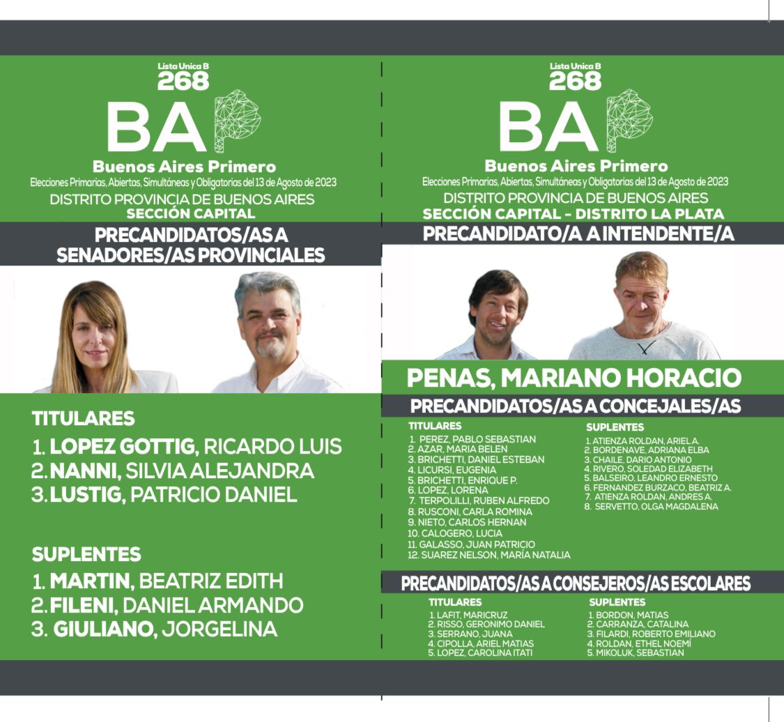Llegó la boleta oficial de la lista más piolarda, copadísima y con esmowing de los últimos cuarenta años en La Plata.
Lista 268
El vecinalismo es una realidad. #HayOtro
Lista 268