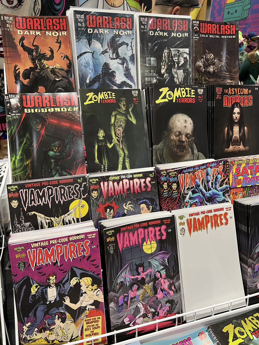 AsylumPress's tweet photo. Asylum Press/Frank Forte booth 1429 - stop by for amazing #comicbooks #enamelpins #stickers and fine art #prints #horror #SD_Comic_Con @ComicCrusaders @TheComicon @Comic_Con #sdcc #sdcc23 #sdcc2023 #comiccon https://t.co/HW2fjDG9FF