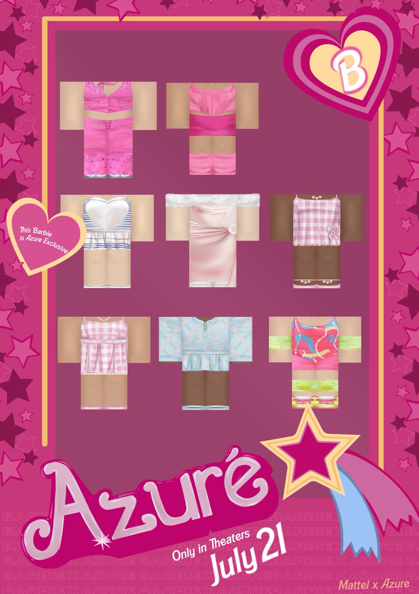 bIissfic's tweet photo. @queenmoonsnow @RBX_Coeptus @FroggyHopz_RBLX @CSDrorkenn @Uttaraflann_CSG @talrandir @shorviss @lilmahri @BramPeee @heybloxburg someone made this barbie clothes incase u wanna cosplay to go with ur build 
https://t.co/lTFlumN1Qs https://t.co/uRaJbpY8bu