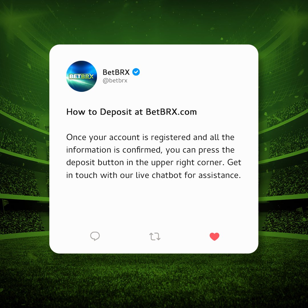 BetBrx's tweet photo. Do you have any questions about how to make deposits at https://t.co/50mTkSCxim? 
•Send us an email at help@betbrx.com
•Contact us directly on our website by clicking on "Contact Us" at the top of the page and sending us a message.
•Chat with us using our live chatbot. https://t.co/4JS7NGXFa5