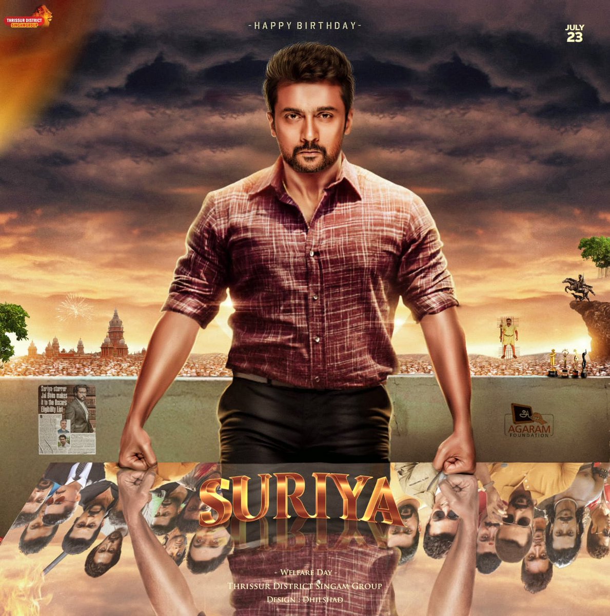 Ravikumartcr's tweet photo. • Here is the @Suriya_offl Anna's Birthday Special Dp Of @singamgroup8 😎

Design : @DhilshadOffl 👍❤️

#HappyBirthdaySuriya #GlimpseOfKanguva 

@rajsekarpandian  @KanguvaTheMovie @Ravikumartcr @Aari_Offl https://t.co/GWYbog6yyV