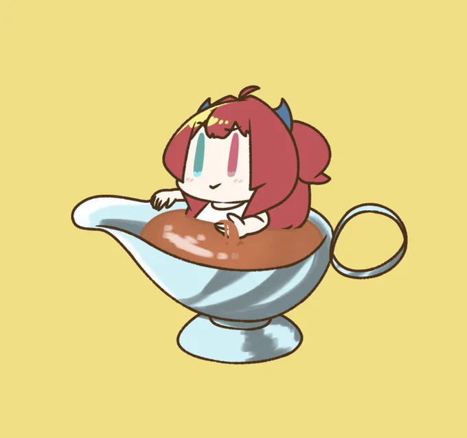 ロアちゃんカレーに浸かって  ロアちゃん最近カレーに浸かってる? 夏にカレーに入ると辛っ辛っに汗かいてそっから冷水入ると気持ちいいよね ロアちゃんもしかしてカレーに浸かってる間ちょっぴり飲んでない? ロアちゃんに美味しいカレーいっぱいを〜!  今日のご飯 カレー  #ロアート