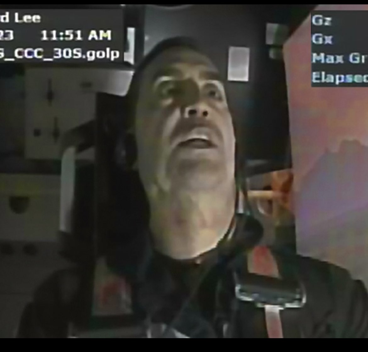 This is the highest G-Force Run ever attempted at the NASTAR centrifuge using a 6,000 HP electric motor that can accelerate at 6Gs per second.
youtu.be/UqOG7QA2NeE