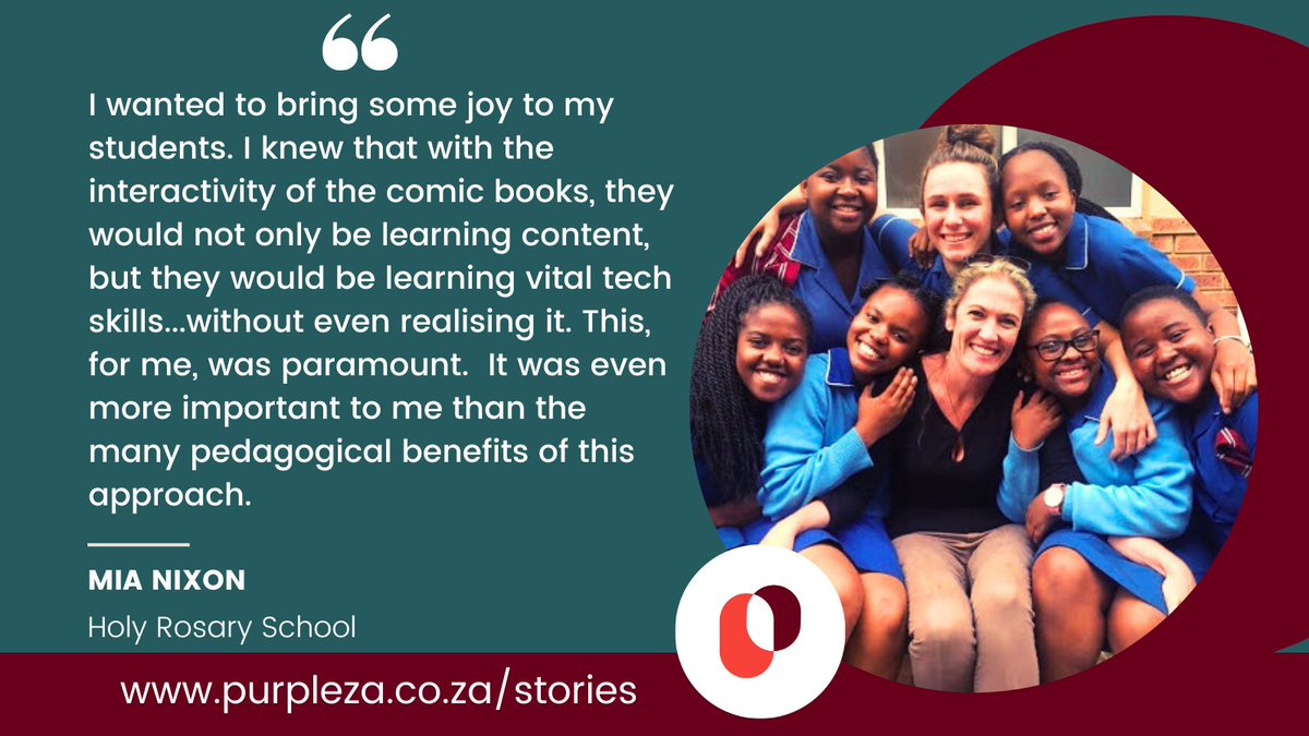 We believe in the power of stories of innovation to shift the narrative of education in SA! Head to purpleza.co.za/stories and see how @miamnixon from @holyrosaryjhb uses interactive comic books to teach History and English. We promise it will energize your teacher heart! #ZAedu