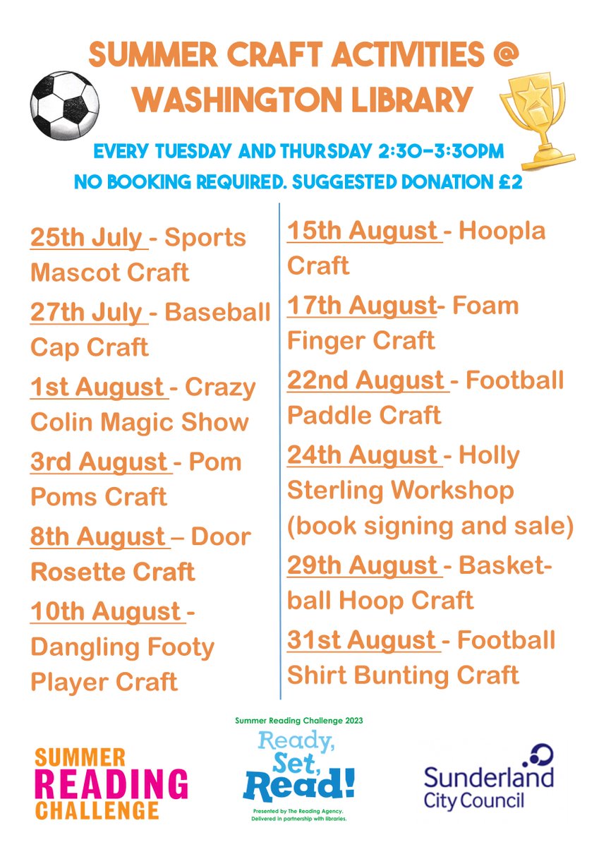 Don't forget about our Summer Crafts starting next week! 

We've got plenty to do across the holidays to entertain your little ones, so why not pop along and join in the fun!
