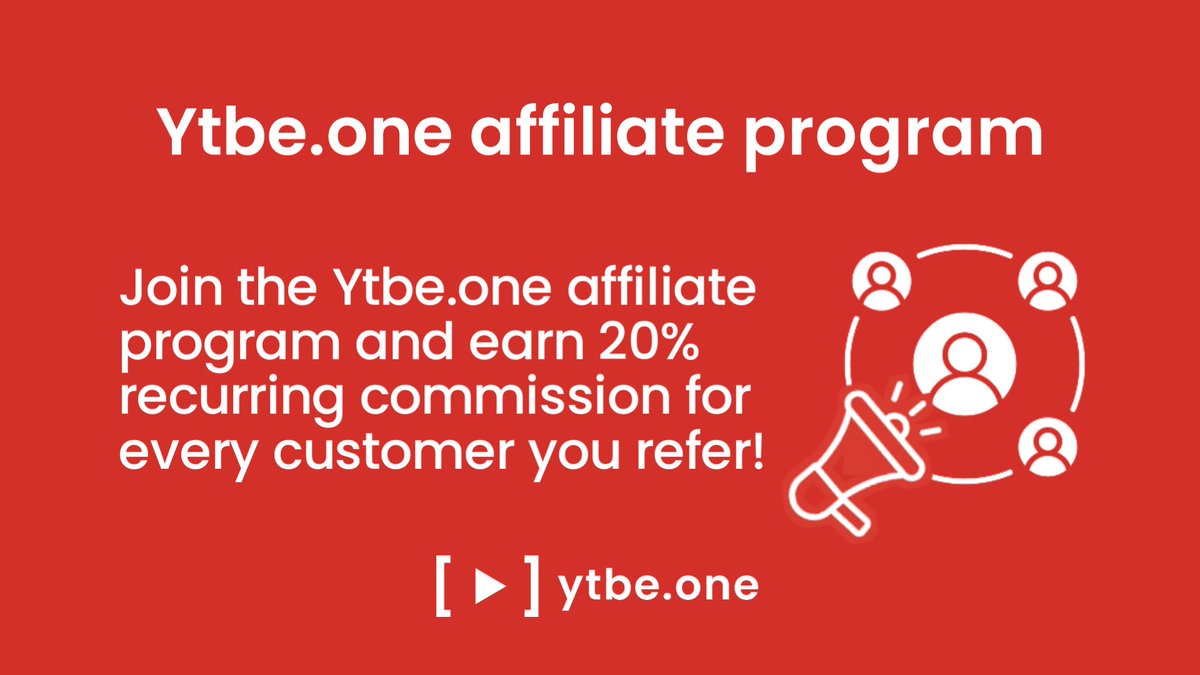 Ytbeone's tweet photo. https://t.co/632SbHI0fP affiliate program is active! 📢

Join the https://t.co/632SbHI0fP affiliate program and earn 20% recurring commission for every customer you refer! 🚀

Join the affiliate program now!
👉 https://t.co/sb2wDkfDoh https://t.co/jhk9UM3NVy