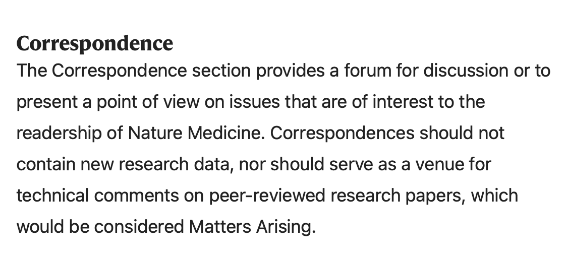 BallouxFrancois's tweet photo. It is a 'correspondence', which means it  cannot present any original analyses or results (which it doesn't do). Thus, there is no room for scientific fraud. Instead, it is explicitly an opinion piece for scientists to present a 'point of view'.
2/
https://t.co/zCy2CHQzsw https://t.co/VaRC6eqfEd