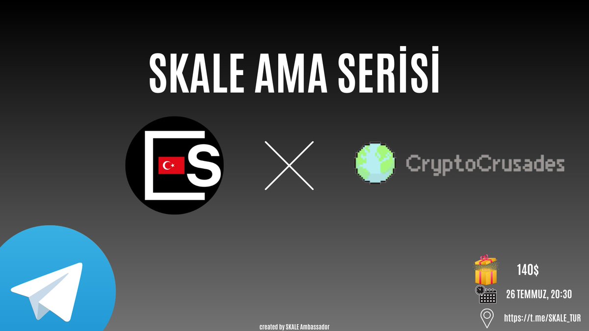 SKALE Türkiye topluluğu 26 Temmuz, 20:30'da 140$ değerinde "Bana İstediğini Sor"(#AMA) etkinliğinde
<a href="/MerfolkGames/">MerfolkGames</a> ile buluşuyor!  

Ayrıca bu tweet'i beğenip paylaşan(RT) ve aşağıda ki hesapları takip eden 2 kişi için $40 dolarlık bir  havuzumuz var!
