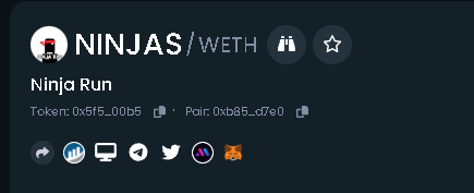 NinjaRunERC's tweet photo. DEXTOOLS ALREADY UPDATED
#NinjaRun #Ninja #Run #Eth https://t.co/4K4I8LOCHe