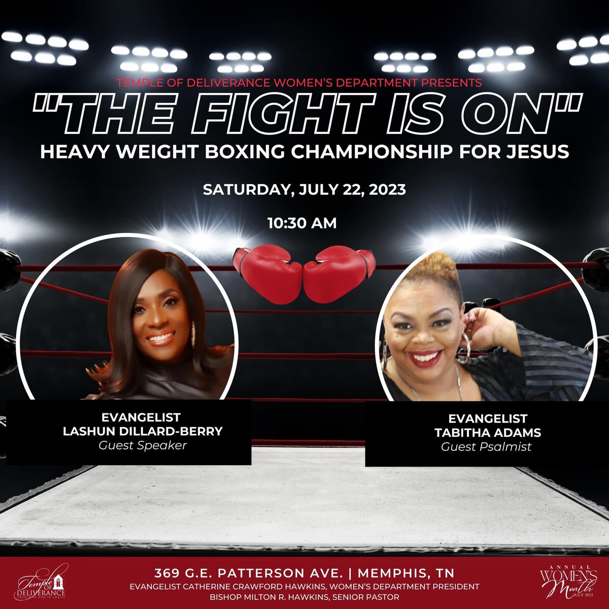 Don’t miss today’s special in-person event at 10:30am CST. The Fight is On!!! See flyer for details 🥊