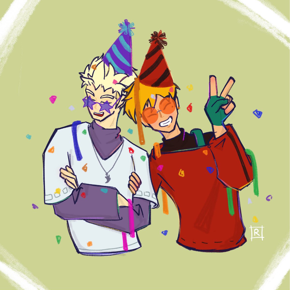 AnotherRandoom's tweet photo. ( ﾉ ´ω` )ﾉ 🎉🎉🎉

#ヴァッシュとナイヴズ生誕祭2023
#HappyBirthday_PlantTwins 
#刀台 #KV https://t.co/K5LQpBXtfW
