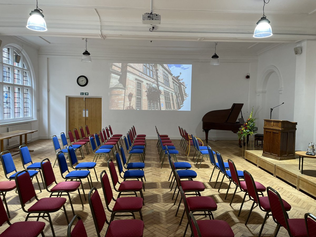 The Sir Arthur Sullivan Hall looking fantastic in preparation on our Presidential address with Professor Sir David Cannadine. 

#bmi1854 #Monarchy #historical #heritage #brumhour