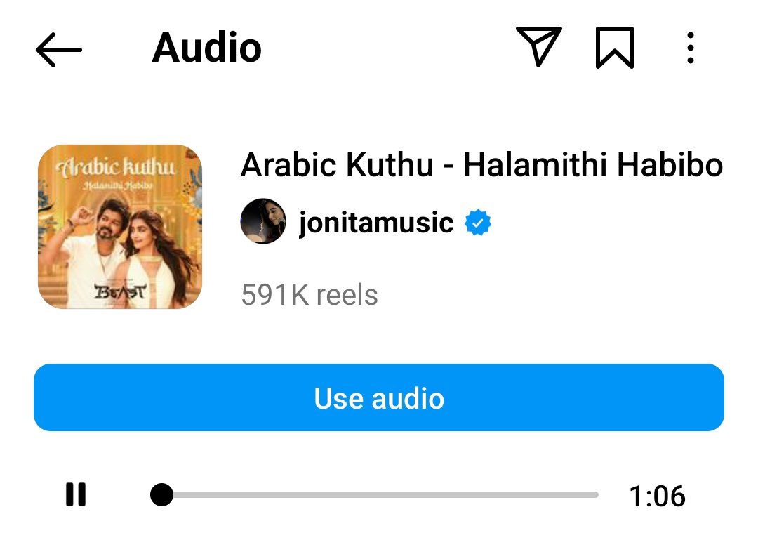 CinemaMeterOff's tweet photo. Top 10 of max #InstaReels for Kollywood music has been madeโก๏ธ
#TheeThalapathy - 806k
#ArabicKuthu - 591k
#Surviva - 517k
#VaaVaathi - 508k
#NeeSingamDan - 484k
#MeghamKarukatha - 447k
#NaanNaan (Mahaan) - 441k
#LifeOfRam - 438k
#RolexTheme - 424k
#JDIntro - 373k https://t.co/nwnPPL0jDL