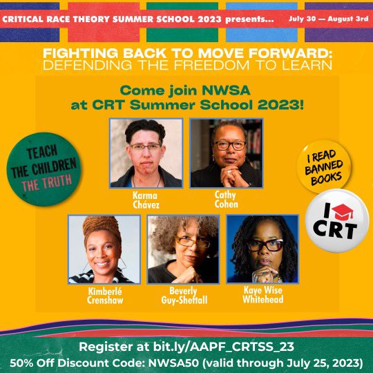 karsoninstitute's tweet photo. Our found Dr. Karsonya Wise Whitehead will be speaking at the @aapolicyforum Critical Race Theory Summer School next week! Use the code NWSA 50 to register for 50% off!!! 

#NWSA #KarsonInstitute https://t.co/uxzJ9vevtF