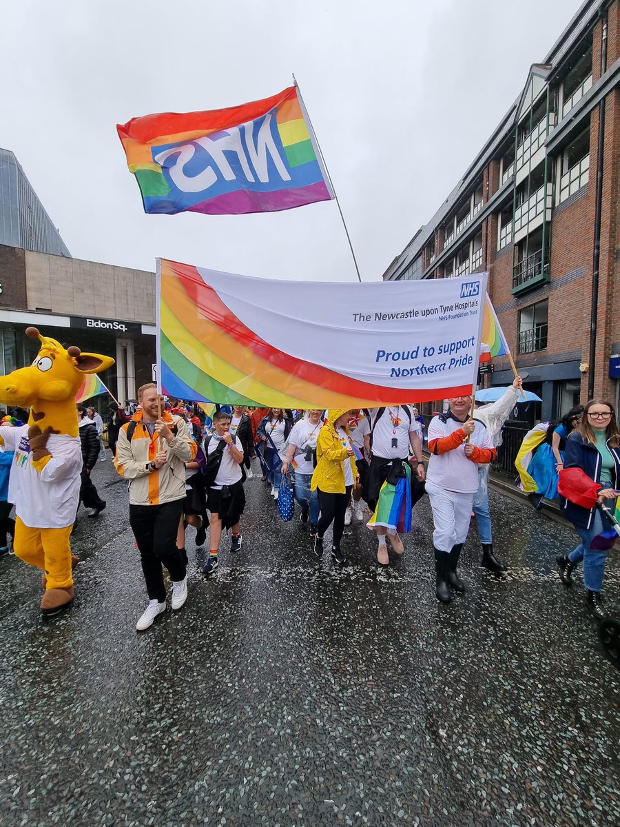 Myself and @chrisharding123 leading the way for @NewcastleHosps at #NorthernPride @NUTHEqualities @NewcastleUrolo1