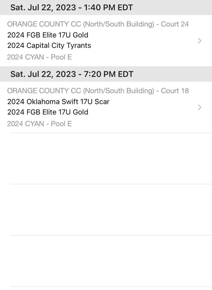 Here’s my schedule for the National Championship! Come see us play! <a href="/FGBvsEveryone/">@FGBvsEveryone</a>