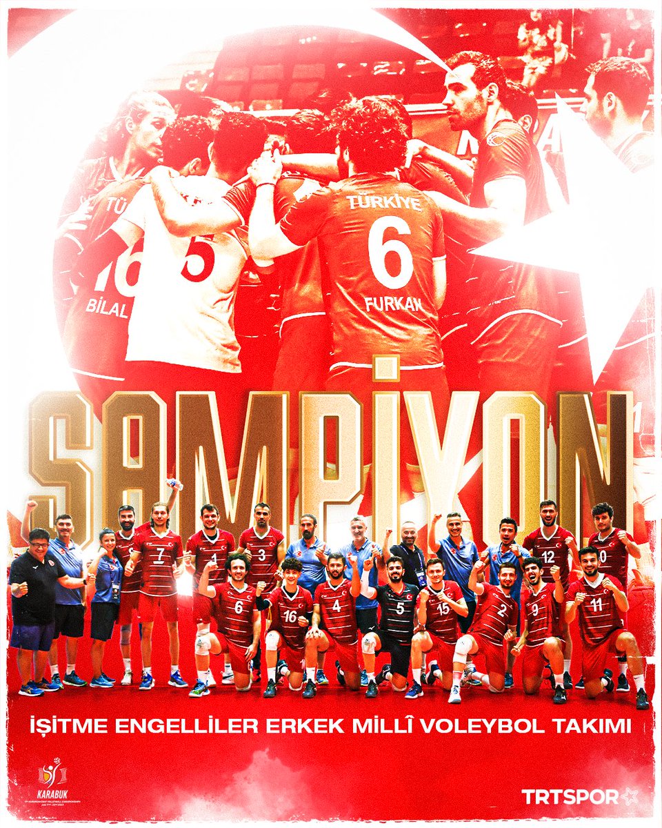 trtsporyildiz's tweet photo. 🇹🇷FİLENİN EFELERİ AVRUPA ŞAMPİYONU 🏆

🏐 11. Avrupa İşitme Engelliler Voleybol Şampiyonası erkekler finalinde 🇺🇦Ukrayna'yı 3-1 mağlup eden millilerimiz, şampiyon oldu!

Tebrikler takım! 👏

🆚 25-19, 25-19, 23-25 ve 25-17 https://t.co/BFVFmx6F7I