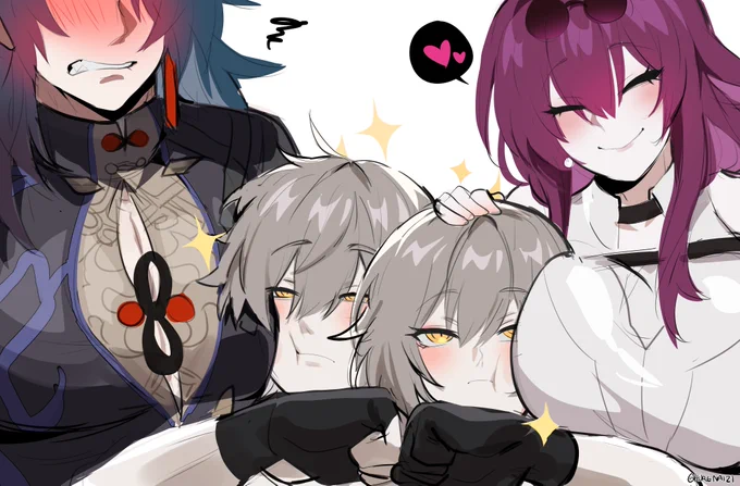 Daddy Mommy, I don't have enough gems to get you both   #HonkaiStarRail #Blade #Kafka