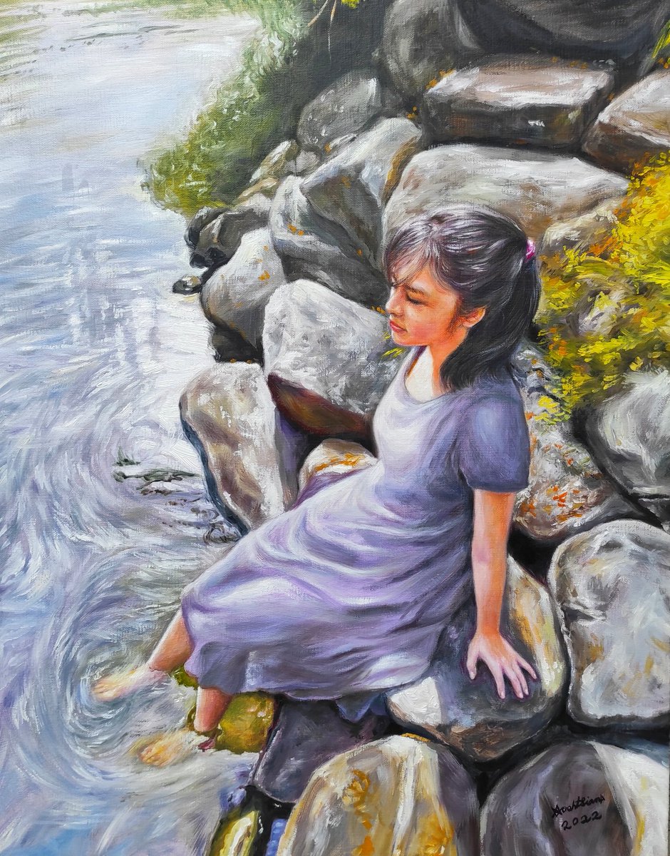 'Girl in the River' Oil on Canvas painting

#Oiloncanvaspainting #oilpainting #painting #artwork #drawing #art #artcollector #NFTcollector #NFTs #NFTCommunity