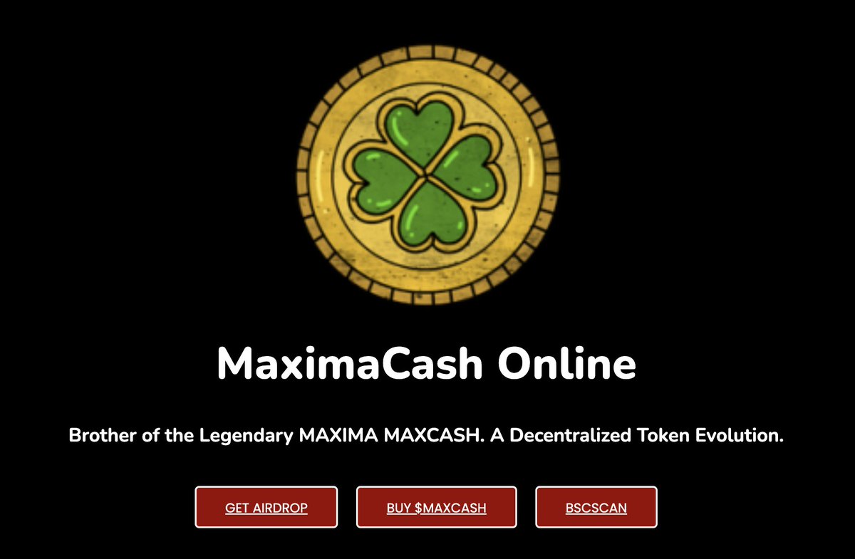 MaximaToken's tweet image. MaximaCash Online
Brother of the Legendary MAXIMA MAXCASH. A Decentralized Token Evolution.

maximacash.online

#maxcash #maxima #BNB