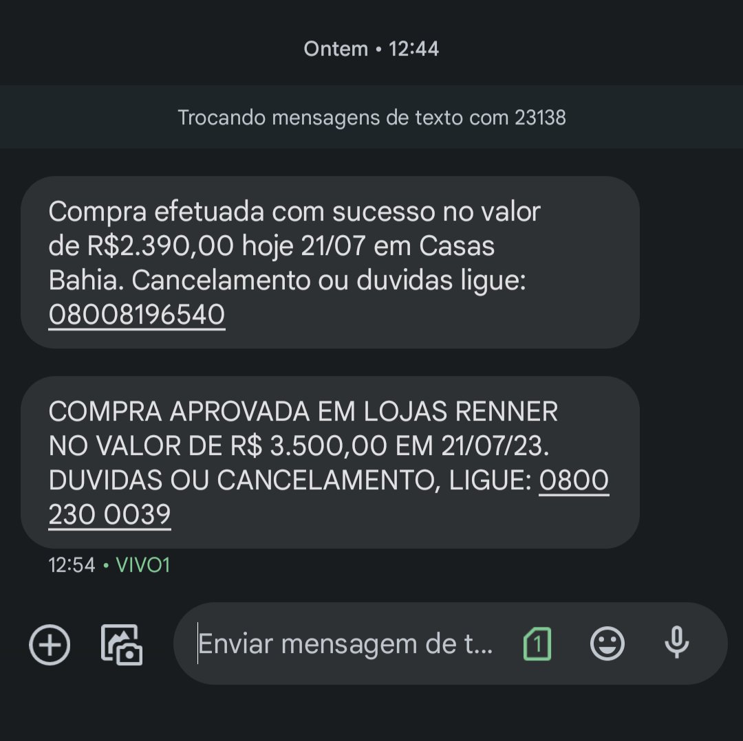 sergiohcsergio's tweet photo. @kribshna Recebi esses SMS várias vezes por semana https://t.co/6vDDC23DTU