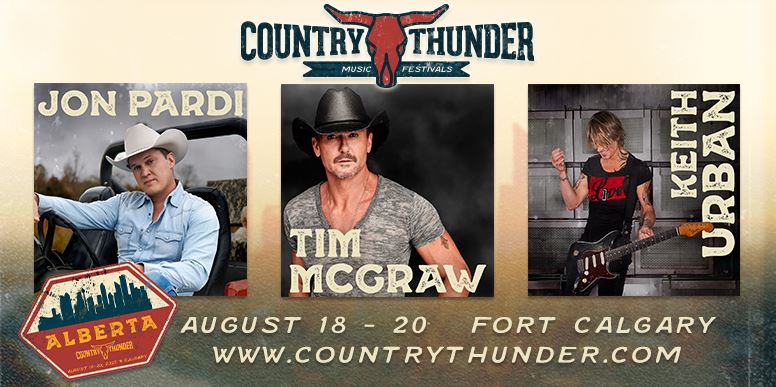 CISNCountry's tweet photo. 2⃣7⃣ days to @countrythunder Alberta Fort Calgary August 18-20. #YYC #YEG
@JonPardi, @TheTimMcGraw, and @KeithUrban headline. #CountryThunderAlberta #CTNation
Win🆓Tickets ⤵️⤵️⤵️
✅➡️➡️➡️https://t.co/YYNPV62Ucm https://t.co/Pmthbhkuyy