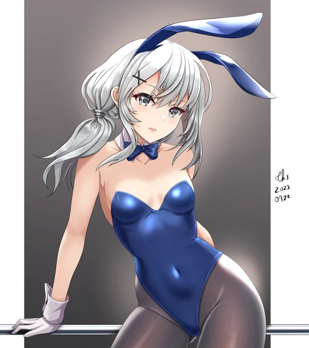 バニー伊201(1時間強オーバー)  #艦これ #艦これ版深夜の真剣お絵描き60分一本勝負 #艦これ版真剣お絵描き60分一本勝負_20230722 