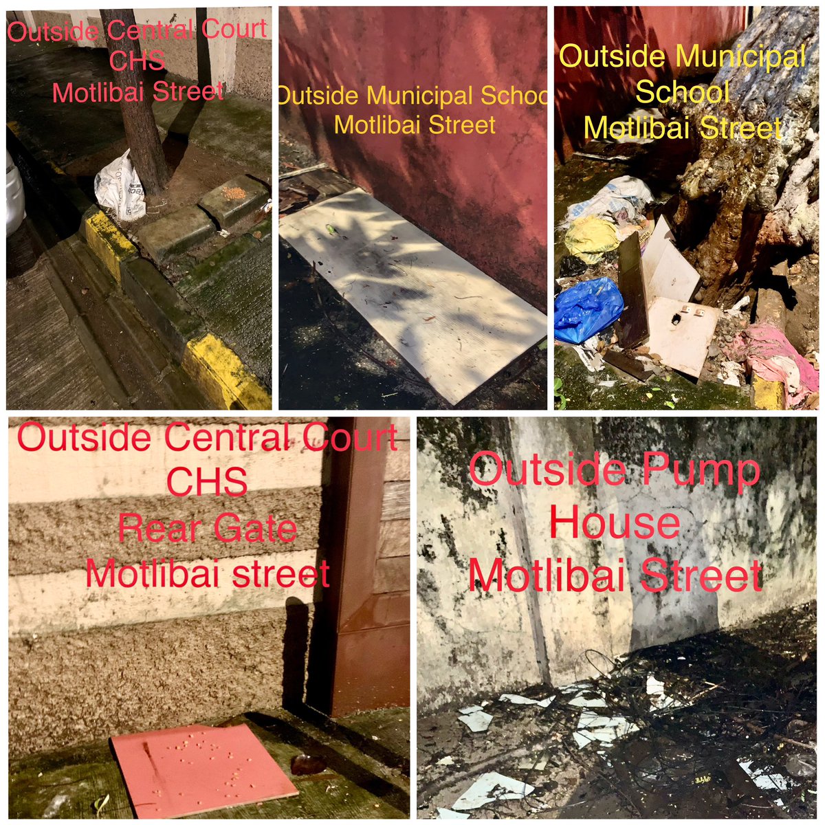MCAALM1's tweet photo. @mybmcWardE Maintenance &amp; SWM depts are requested to plz clear all the dirt,garbage,tree branches, debris, shattered glass, discarded furniture(being used by dwellers), etc &amp; brush clean both side pavements at Motlibai Street &amp; Iqbal Dudhwala Marg &amp; make them walkable/Usable🙏🏻 https://t.co/UzeRloUI3P