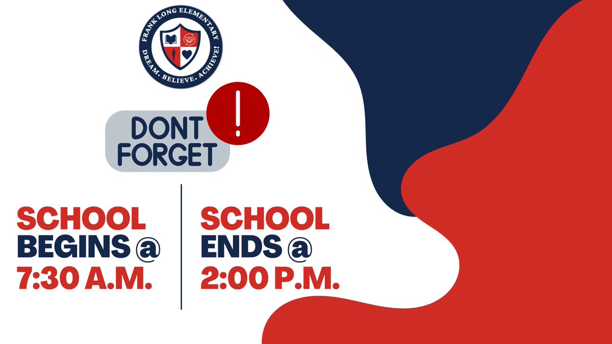Frank Long Elementary School (@fle_explorers) on Twitter photo ✨ We are so excited to engage with our learners in just a few days! Remember, our school times have changed. Take note and prepare now for an amazing school year <a href="/LibertyCoSchool/">Liberty Co. Schools</a> ! #DreamBelieveAchieve #OnTargetForSuccess ✨ We are so excited to engage with our learners in just a few days! Remember, our school times have changed. Take note and prepare now for an amazing school year <a href="/LibertyCoSchool/">Liberty Co. Schools</a> ! #DreamBelieveAchieve #OnTargetForSuccess
