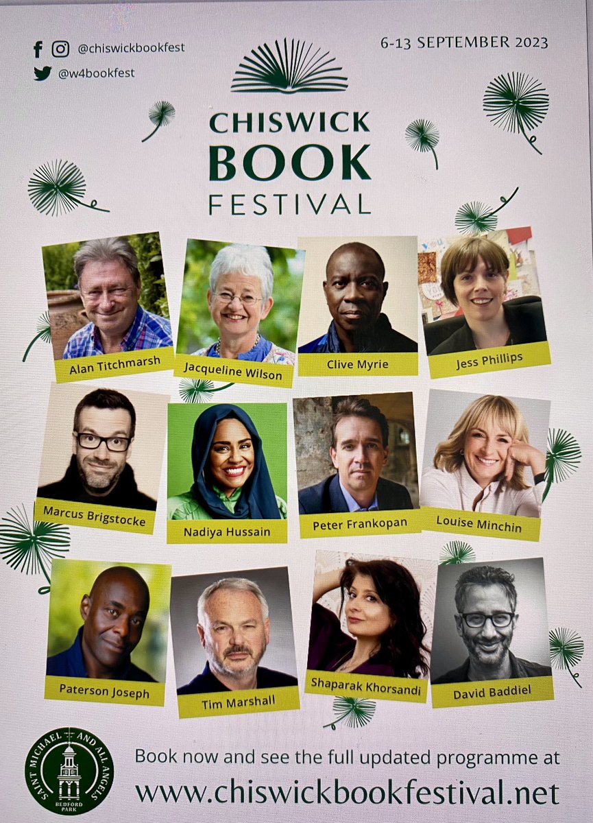Tickets now on sale and going fast! Book here: ticketsource.co.uk/chiswickbookfe… and read brochure here: chiswickbookfestival.net