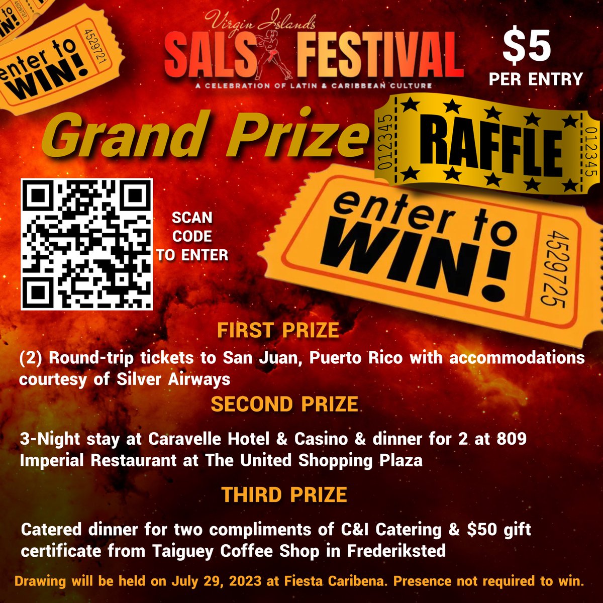 𝐓𝐡𝐞 𝐰𝐢𝐧𝐧𝐞𝐫 𝐦𝐚𝐲 𝐛𝐞 𝐘𝐎𝐔. 🫵🏾 
𝐆𝐞𝐭 𝐲𝐨𝐮𝐫 𝐫𝐚𝐟𝐟𝐥𝐞 𝐭𝐢𝐜𝐤𝐞𝐭𝐬 𝐭𝐨𝐝𝐚𝐲. $𝟓 𝐩𝐞𝐫 𝐞𝐧𝐭𝐫𝐲 🎟️. 𝐖𝐢𝐧𝐧𝐞𝐫 𝐰𝐢𝐥𝐥 𝐛𝐞 𝐚𝐧𝐧𝐨𝐮𝐧𝐜𝐞𝐝 𝐉𝐮𝐥𝐲 𝟐𝟗𝐭𝐡.

online.forms.app/cruzandancecom…