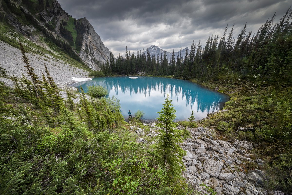 Whenever you feel like you've seen it all in the Canadian Rockies, you round a corner and set eyes on yet another mind-bending lake. This was a nice find from a few weeks ago, spotted on a hike with my wife, @meghanjward. Nymph Lake.