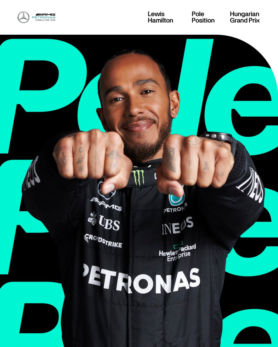 MercedesAMGF1's tweet image. POLE POSITION FOR LEWIS IN BUDAPEST!!