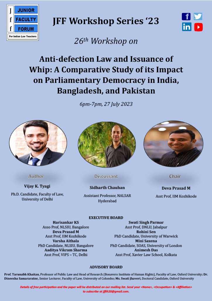 Junior Faculty Forum for South Asian Law Teachers tweet media