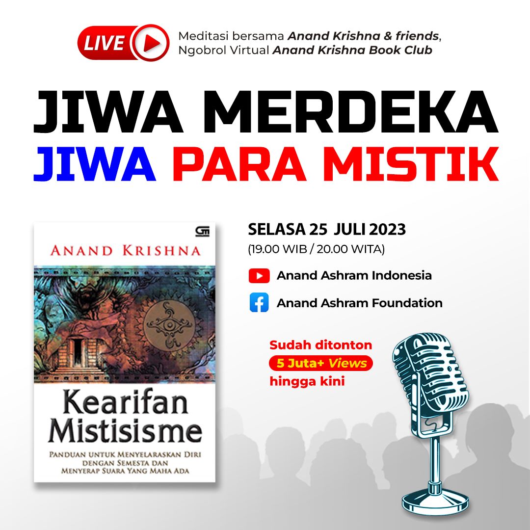 AnandAshram's tweet photo. #Ngobrol &amp; #MeditasiOnline #AnandKrishnaBookClub

#Selasa #Youtube 👉 https://t.co/zmdUI1ekEK

#JiwaMerdeka #JiwaMistik #Mistik #JiwaParaMistik #Kearifan #Mistisisme #KearifanMistisisme #AnandKrishna #Meditasi #MeditasiNSE #SelfHealing #BukuAnandKrishna #BedahBuku #DiskusiBuku https://t.co/uChf24i4Eb