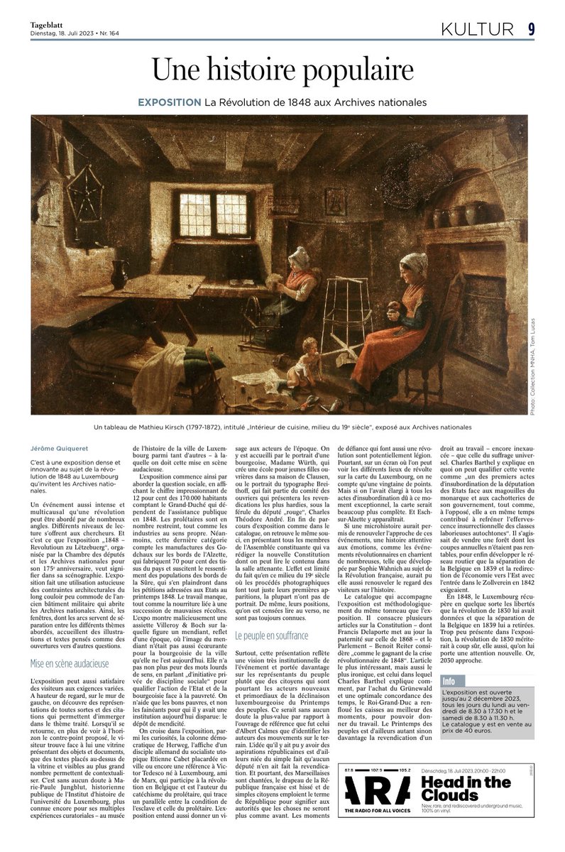 #1848 mise en scène audacieuse de <a href="/JungblutMarie/">Marie-Paule Jungblut</a> écrit @QuiqueretJerome au <a href="/tageblatt_lu/">Tageblatt</a>  - l’expo à ne pas râter! Et un appel pour plus de recherches sur cette période !