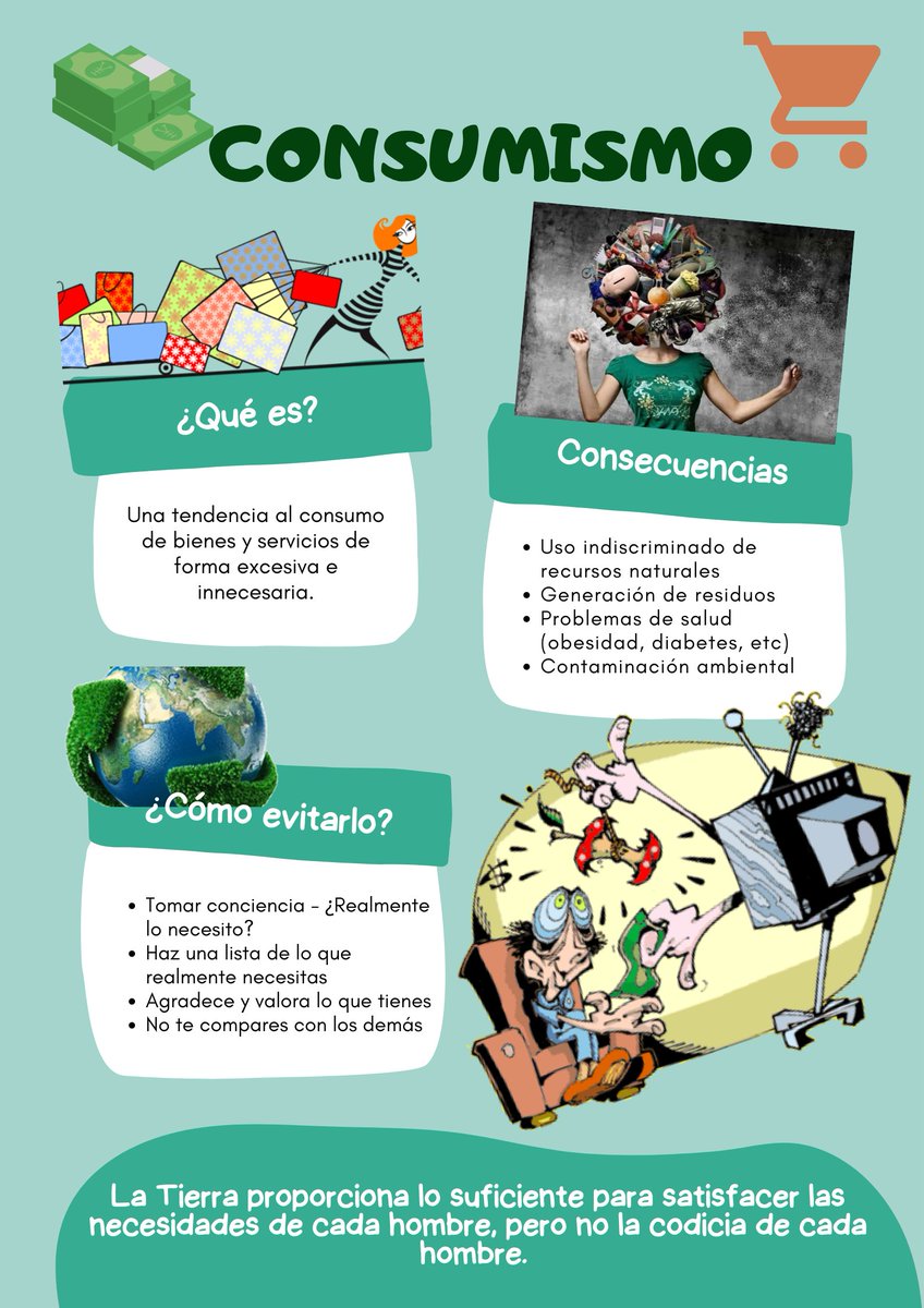 ShandyPamel4's tweet photo. Consumir desmedidamente provoca la sobreexplotación de los recursos naturales, lo que lleva a su agotamiento. Este comportamiento es un acto egoísta, ya que no consideramos el impacto que ocasionamos a futuro.
¡Cambiemos nuestros hábitos de consumo ya!🫵♻️
#MedioAmbiente https://t.co/VggoDnb9zH