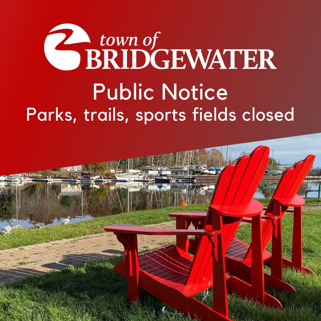 NOTICE > Parks, trails, and sports fields will be closed until Monday to allow Parks staff to carry out thorough post-storm safety inspections.