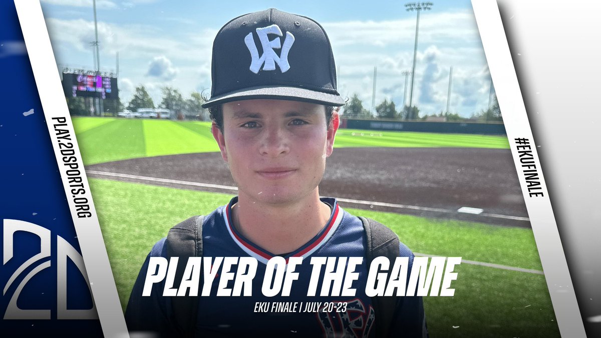 2DsportsbsbPOG's tweet photo. ⭐️ PLAYER OF THE GAME ⭐️

Cody Henson: 2-2 1B 3B Sac Fly 5RBI

Summer Team: @WowFactorNation 

#EKUFinale
@2DsportsKY https://t.co/n5iKKvkioh