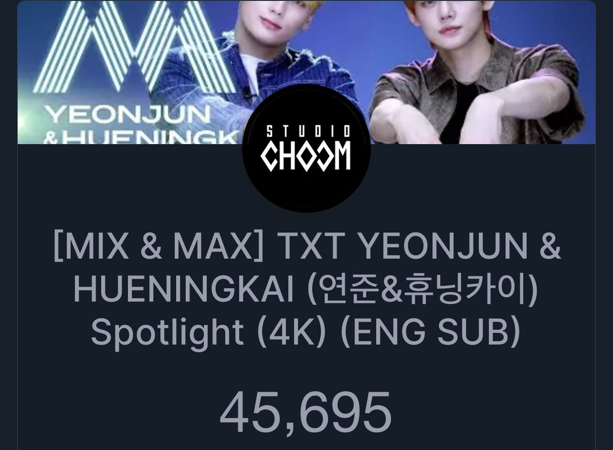 Jessica030419's tweet photo. 📈[MIX &amp; MAX] YEONJUN &amp; HUENINGKAI SPOTLIGHT

955k till we reach 1m view🔥

‼️Stream alongside the Do It Like That MV‼️ https://t.co/wNd5K4OM3M